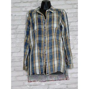 Soft Surroundings Medium Plaid  Floral  Top